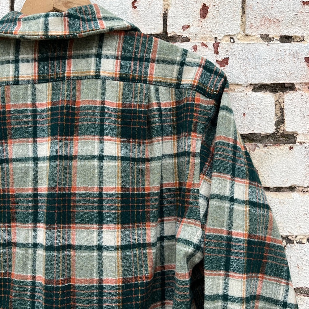 Vintage 1960 Green Plaid Pendleton Wool 49er Button up Shirt Top Men S Women M - Picture 10 of 11